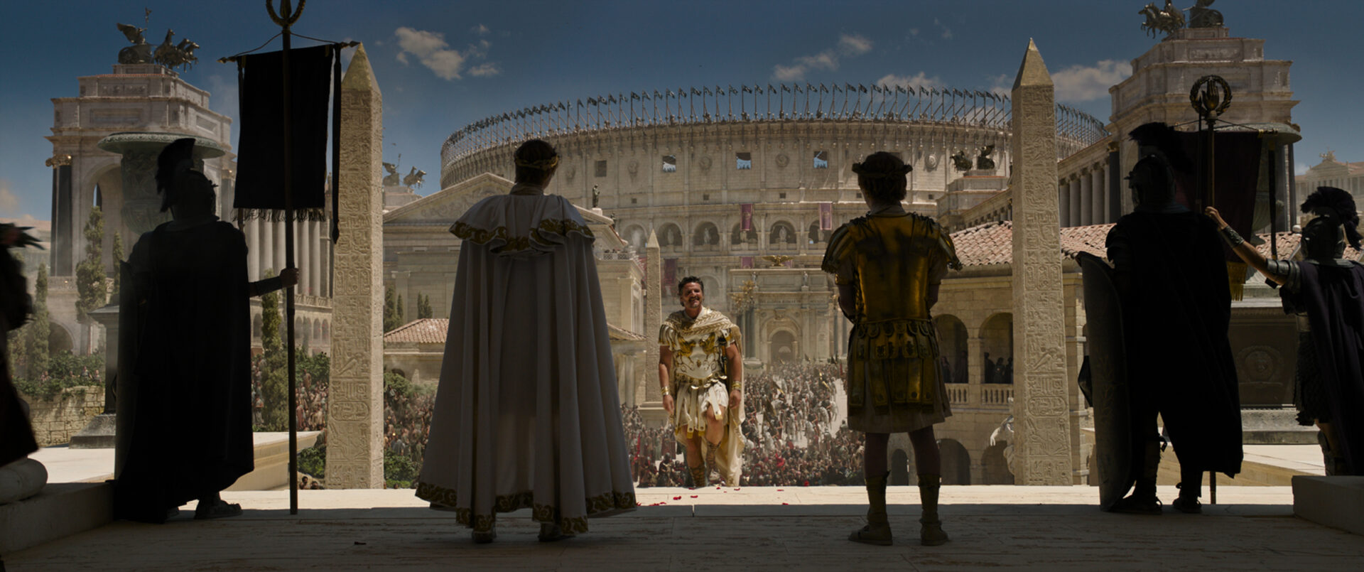 Der römische General Marcus Acacius (Pedro Pascal) stürzt sich selbst ins Getümmel der Schlacht. Foto: Paramount Pictures